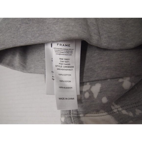 NWOT FRAME Womens Tie-Dye Biker Shorts XS Heather Grey Terry Knit High Rise - Picture 6 of 7